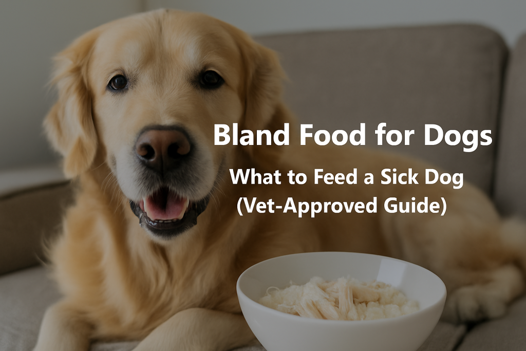 Bland food for dogs in a white bowl with parsley – vet-approved diet guide