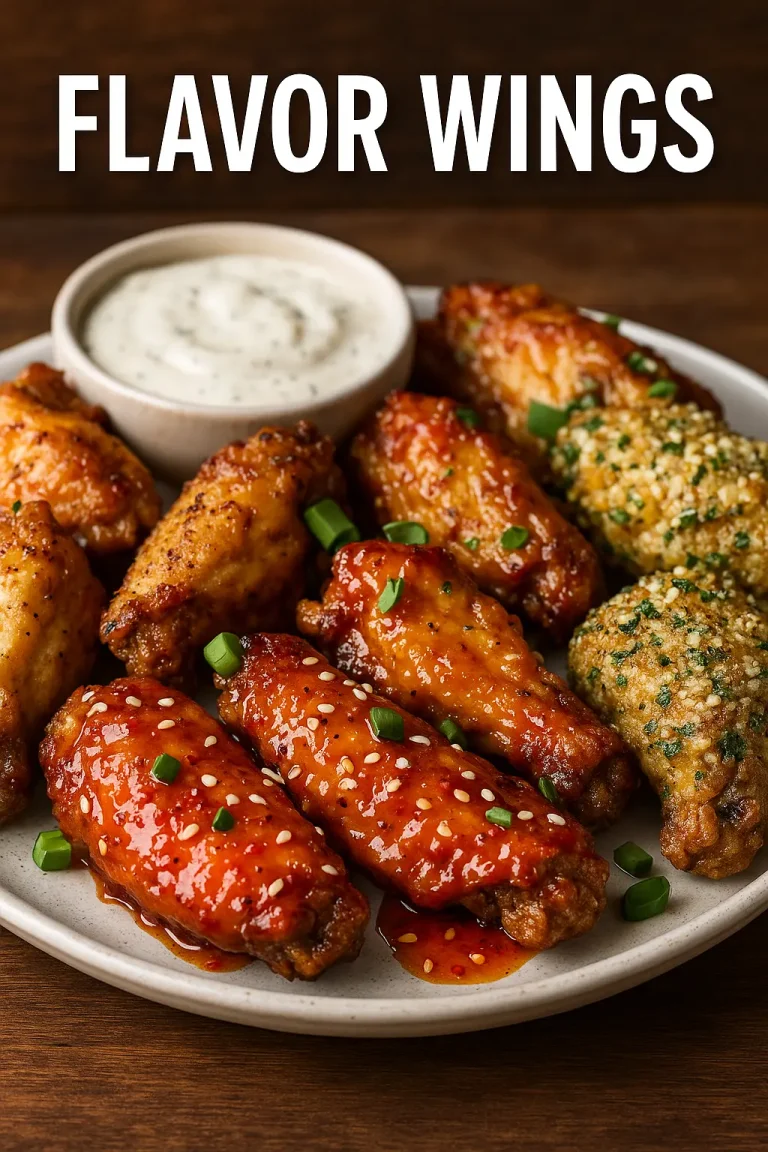 Flavor wings on a plate with homemade seasoning blend, crispy and golden